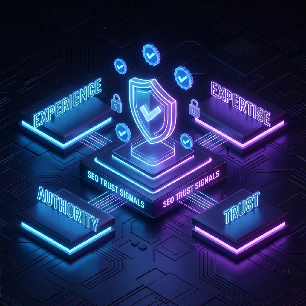 E-E-A-T ve Güven Sinyalleri 3D Illustration