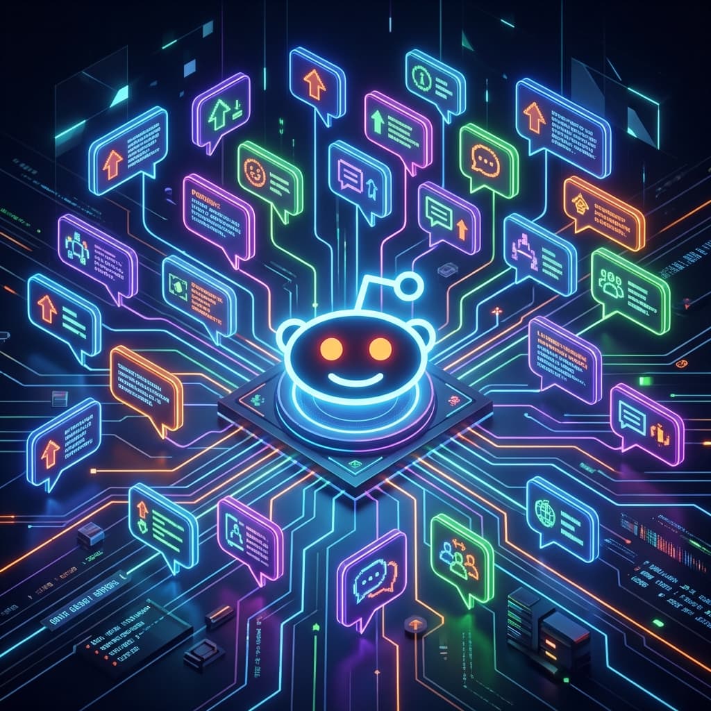 Reddit GEO 3D Illustration