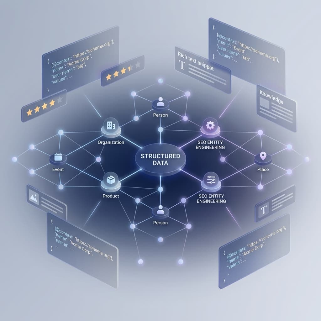 Structured Data ve Varlık (Entity) Mühendisliği 3D Illustration
